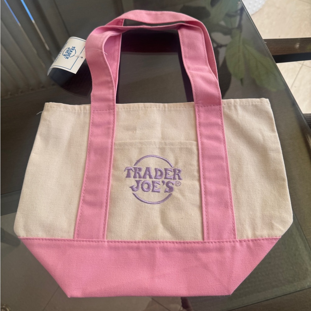 Trader Joe's Pastel Pink Mini Tote Bag, NWT